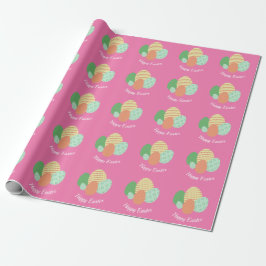 Happy Easter Pattern auf rosa Geschenkpapier