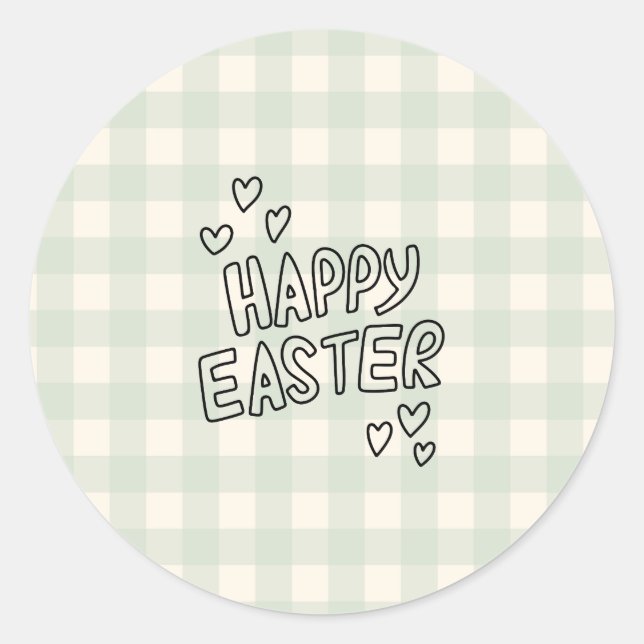 Happy Easter Pattern Runder Aufkleber (Vorderseite)