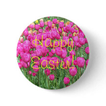 Happy Easter Pink Tulip Garden Floral
