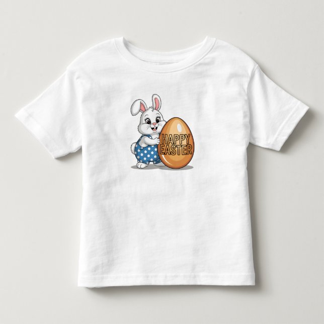 Happy Easter Polka Dot Bunny Kleinkind T-shirt (Vorderseite)