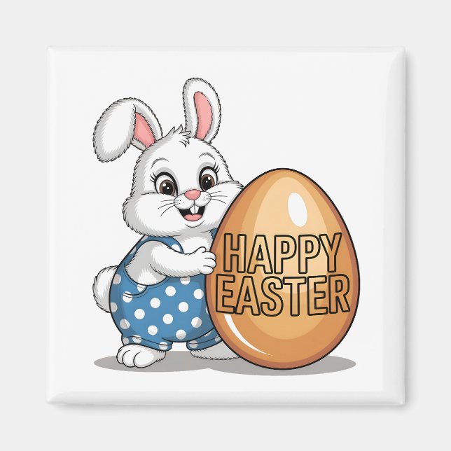 Happy Easter Polka Dot Bunny Magnet (Vorne)