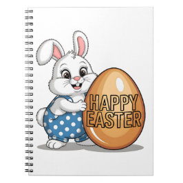Happy Easter Polka Dot Bunny Notizblock