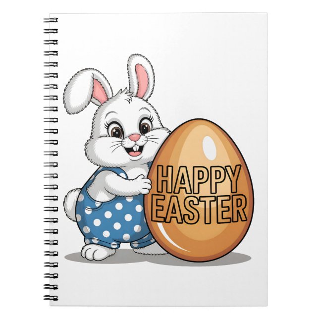 Happy Easter Polka Dot Bunny Notizblock (Vorderseite)