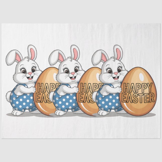 Happy Easter Polka Dot Bunny Seidenpapier (Vorderseite)