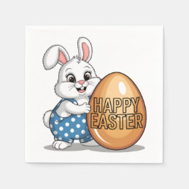 Happy Easter Polka Dot Bunny Serviette