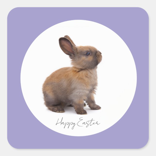 Happy Easter Quadratischer Aufkleber (Vorderseite)