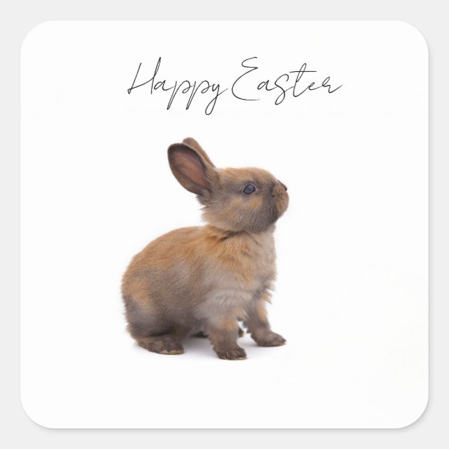 Happy Easter Quadratischer Aufkleber (Vorderseite)