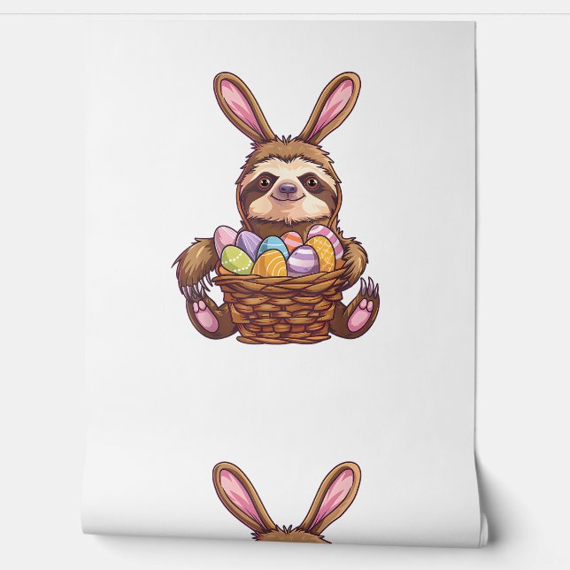 Happy Easter Rabbit Ostereier Basket Sloth Easte Tapete (Abrollen)