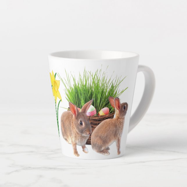 Happy Easter Rabbit Urlaub Saison Milchtasse (Rechte Ecke)