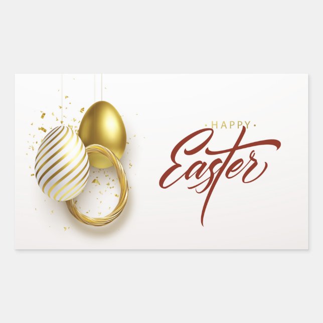 Happy Easter rechteckige Aufkleber (Vorderseite)