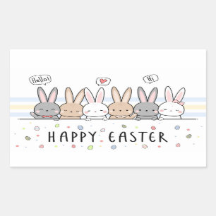 Happy Easter rechteckige Aufkleber