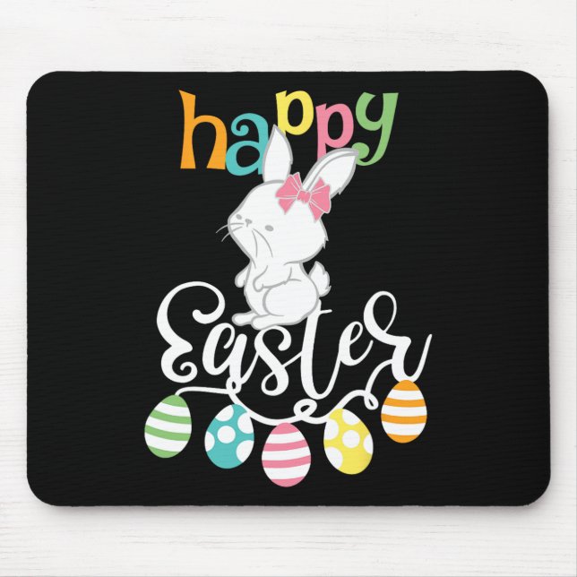 Happy Easter Redewendungen Ei Groovy Bunny Rabbit  Mousepad (Vorne)