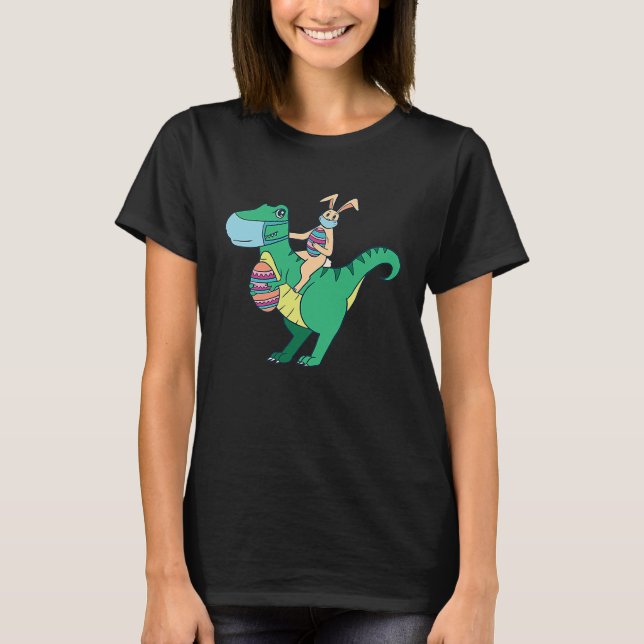 Happy Easter Rex Dinosaur Rabbit T-Shirt (Vorderseite)