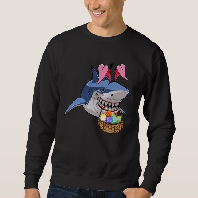Happy Easter Shark Bunny with Easter Basket Boys G Sweatshirt (Vorderseite)
