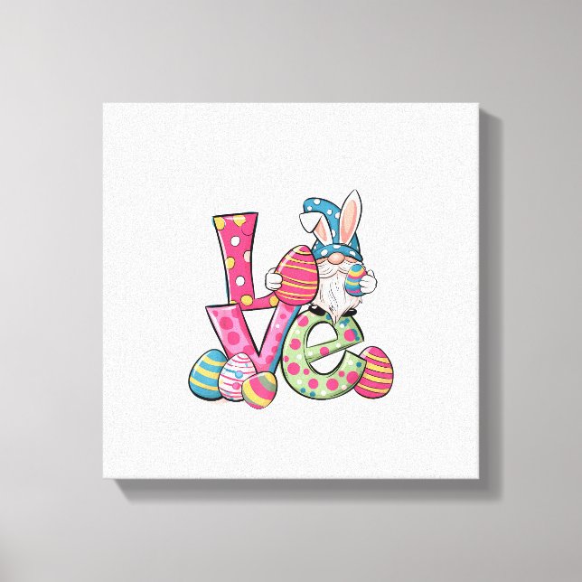 Happy Easter Shirt Gnome Easter Day Love Men Women Leinwanddruck (Vorderseite)