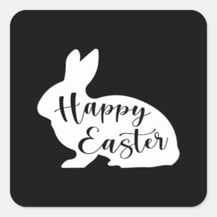 Happy Easter Spring Bunny Easter Egg Funny Gift Quadratischer Aufkleber