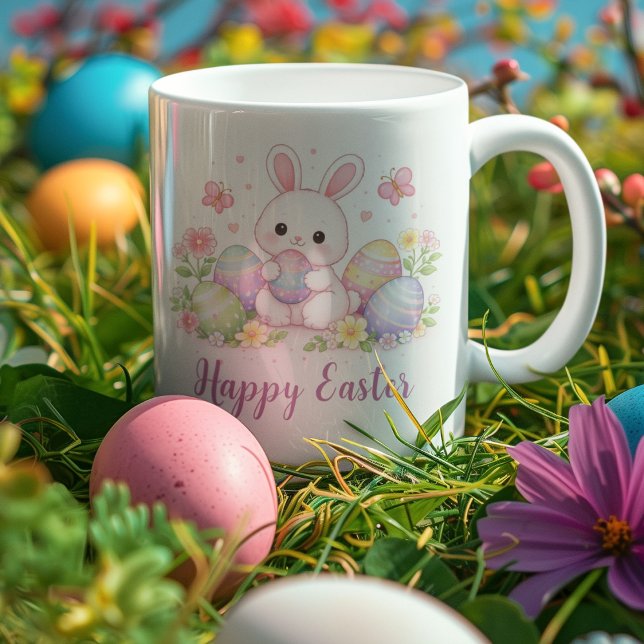 Happy Easter Spring Design - Cute Easter Bunny  Kaffeetasse (Von Creator hochgeladen)
