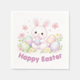 Happy Easter Spring Design - Cute Easter Bunny  Serviette