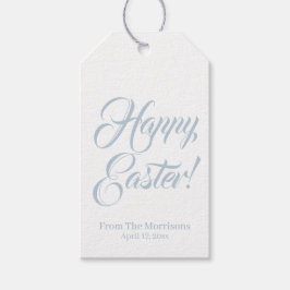 Happy Easter staubblaue benutzerdefinierte Skript  Geschenkanhänger