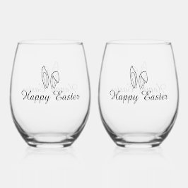 Happy Easter Trinkbehälter Set - Edelstahlglas Weinglas Ohne Stiel