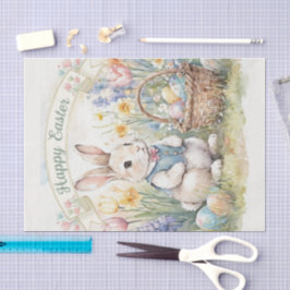 Happy Easter Vintage Bunny  Seidenpapier