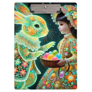 HAPPY EASTER ~ Vintage Girl Eggs ~ Klemmbrett
