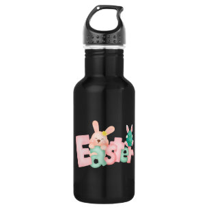 Happy Easter Wishings - Funny Bunny Kisses Edelstahlflasche