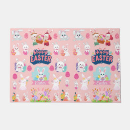 Happy Easter Wishings - Pattern Funny Bunny Oaster Fußmatte