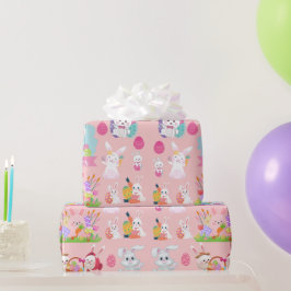Happy Easter Wishings - Pattern Funny Bunny Oaster Geschenkpapier