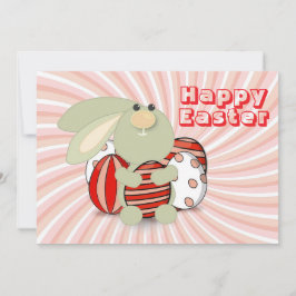Happy Easter with bunny and eggs Feiertagskarte