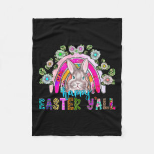 Happy Easter Y'all Drei Niedliche Bunny Eggs Jagd Fleecedecke