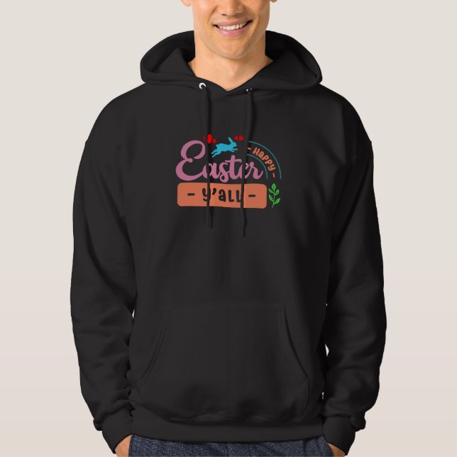 Happy Easter Y'all Wishes Bunny Rabbit Blessings B Hoodie (Vorderseite)