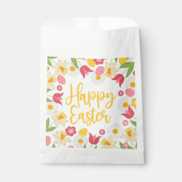Happy Easter | Yellow Red Floral  Geschenktütchen