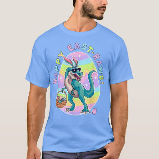Happy Eastrawr Niedlich Dinosaur Bunny Ears Happy  T-Shirt