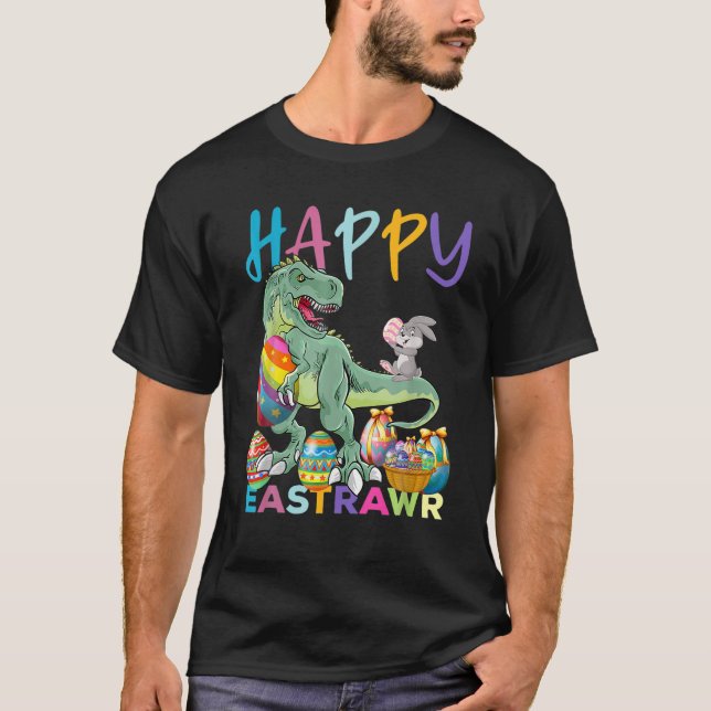 Happy Eastrawr Niedlich Trex Dinosaur Osterfest Bu T-Shirt (Vorderseite)