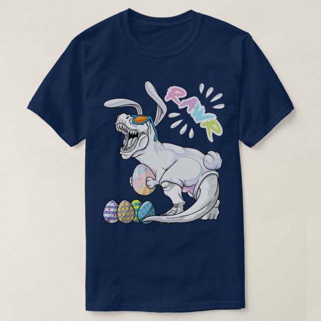 Happy Eastrawr T Rex Dinosaur Oster Bunny Egg Cos T-Shirt (Design vorne)