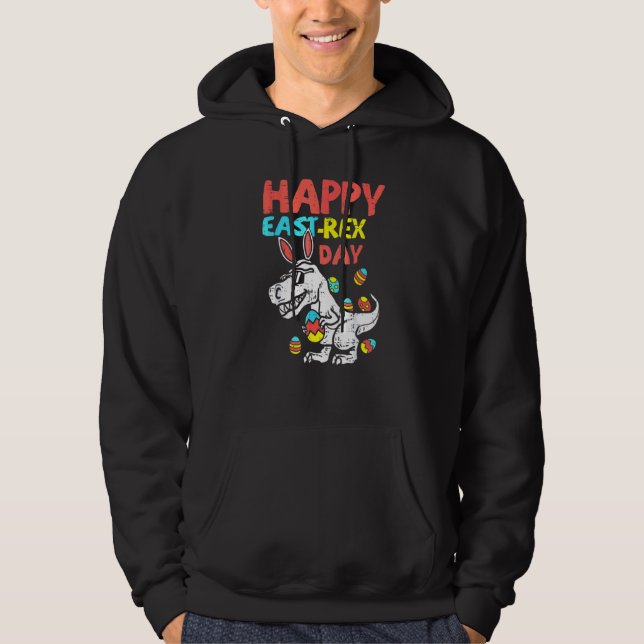 Happy Eastrawr Trex Dinosaur Kleinkind Boys Kinder Hoodie (Vorderseite)