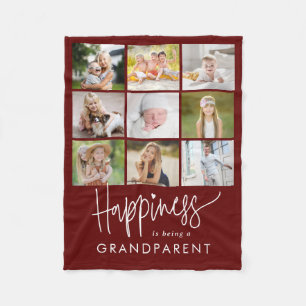 Happy Editable Color Foto Collage Blanket Fleecedecke