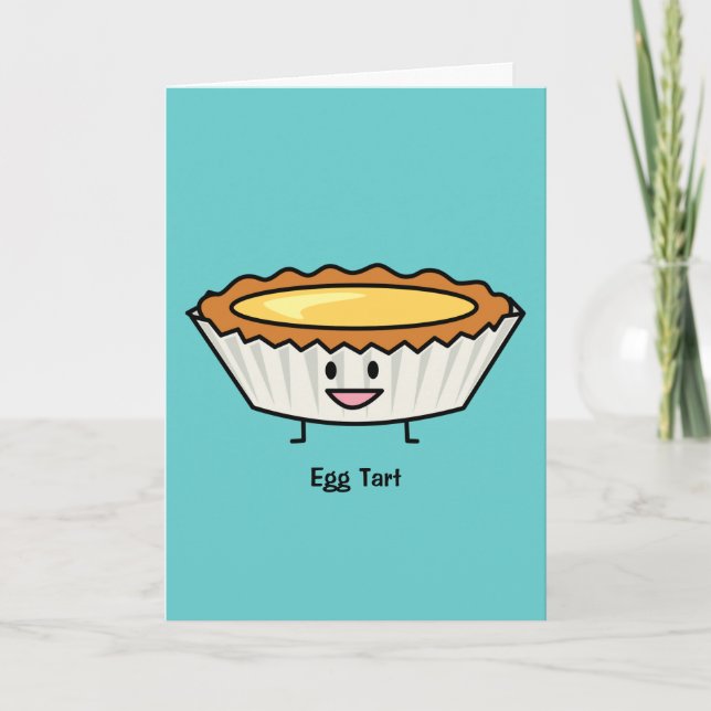 Happy Egg Tart Custard Kruste Chinesischer Dessert Dankeskarte (Vorderseite)