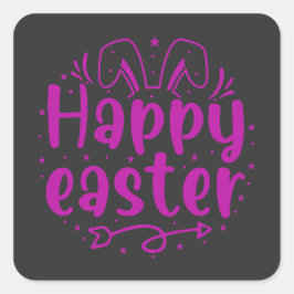 Happy Eggster - Hunt Quadratischer Aufkleber