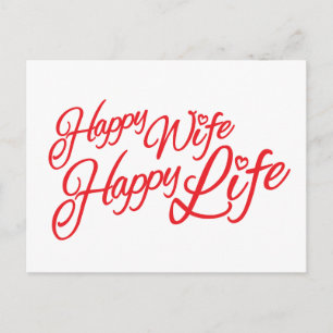 Happy Ehefrau glückliches Leben Anführungskarte Postkarte