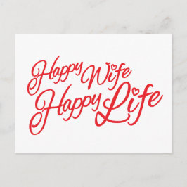 Happy Ehefrau glückliches Leben Anführungskarte Postkarte