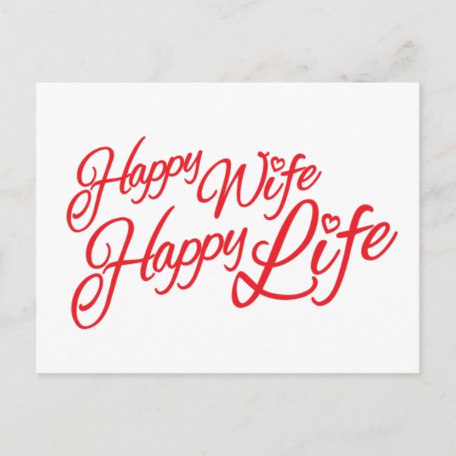 Happy Ehefrau glückliches Leben Anführungskarte Postkarte (Vorderseite)