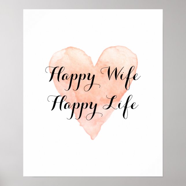 Happy Ehefrau glückliches Leben niedliche Aquarell Poster (Vorne)