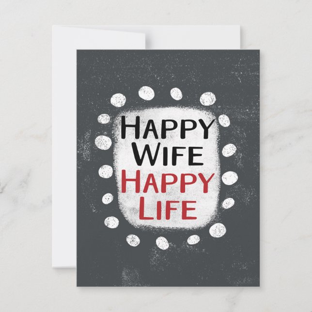Happy Ehefrau Happy Life Grußkarte Karte (Vorderseite)