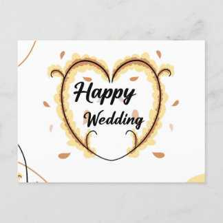 Happy-Ehekarte mit schönen gelben Blumen Postkarte