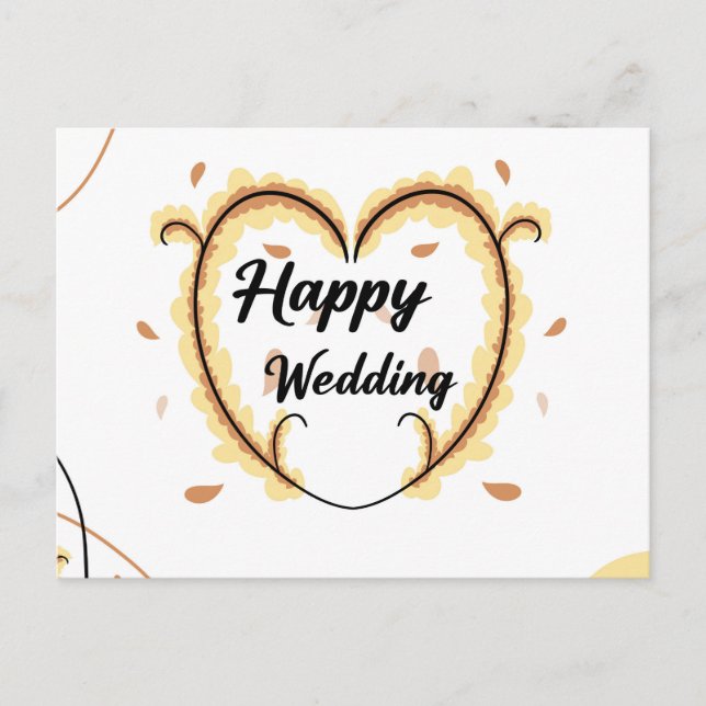 Happy-Ehekarte mit schönen gelben Blumen Postkarte (Vorderseite)