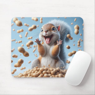Happy Eichhörnchen in einem Fach aus Erdnuss Mousepad