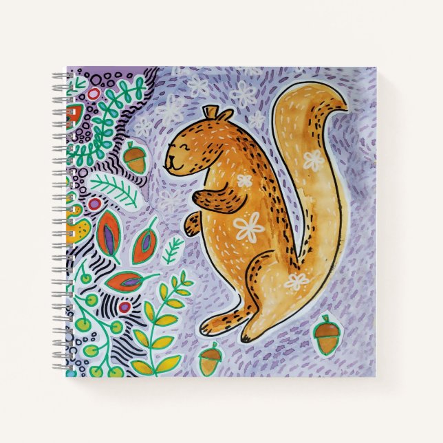 Happy Eichhörnchen Sketchpad Notebook Notizbuch (Vorderseite)