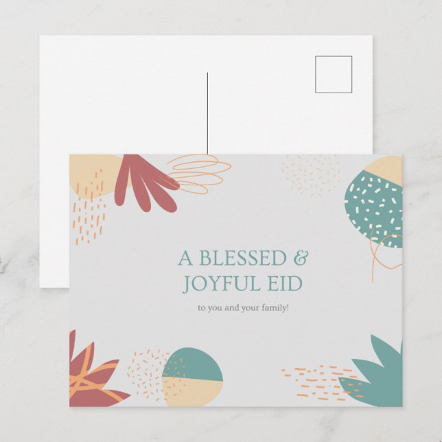 Happy Eid Al Mubarak Islamic Postcards Postkarte (Vorne/Hinten)
